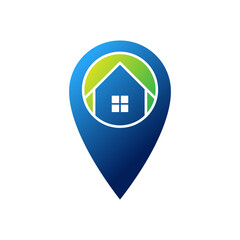 Home Logo icon vector design illustration. House with Location design concept for Home, Real Estate, Building, Apartment, construction and architecture business. Modern Home Location design concept.