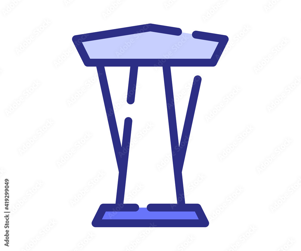Aufkleber podium speech platform single isolated icon with dash or dashed line style