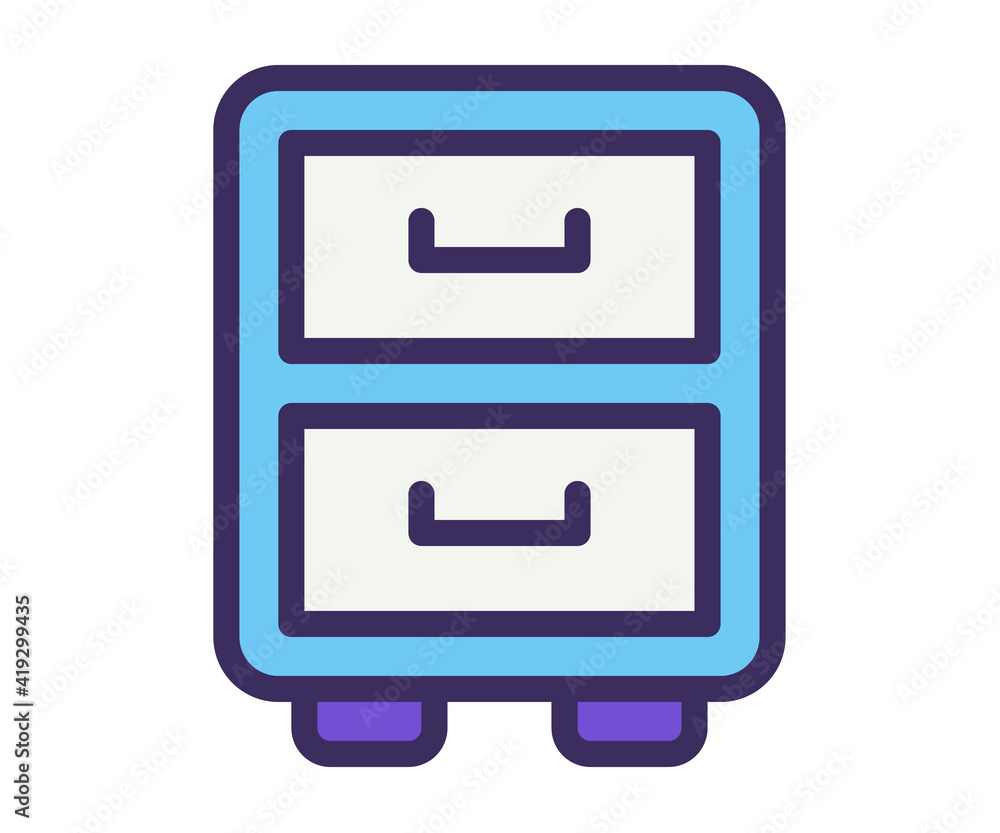 Poster cabinet storage archive single isolated icon with filled line style