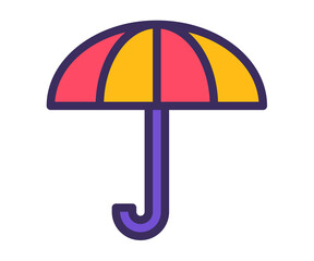 insurance umbrella single isolated icon with filled line style