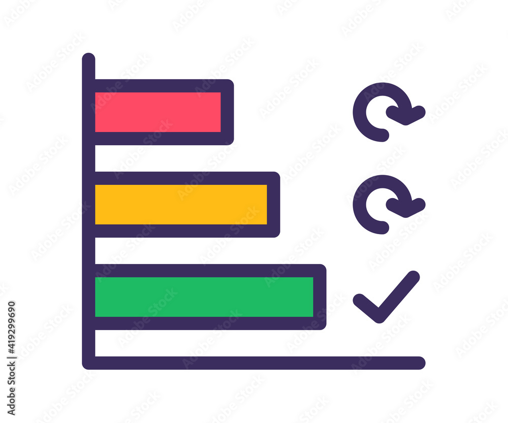 Poster horizontal bar progress single isolated icon with filled line style