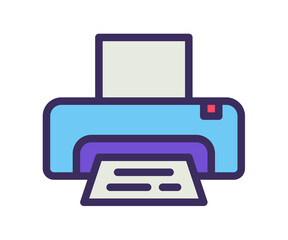 printer office print single isolated icon with filled line style