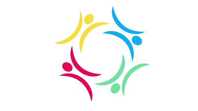 teamwork, network, association concept animated