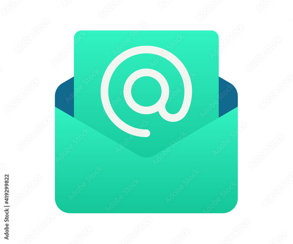 Poster email envelope letter single isolated icon with gradient style