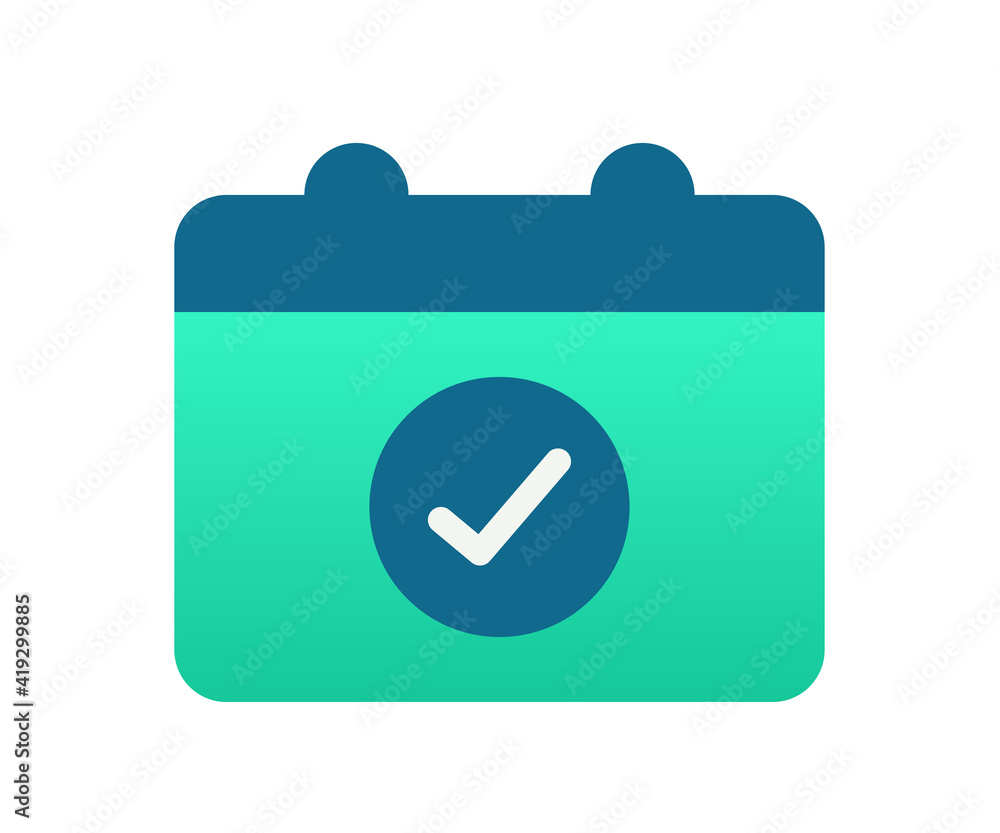 Poster schedule complete finish single isolated icon with gradient style