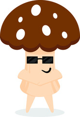 Obraz na płótnie Canvas Character Mushroom Cool in flat design