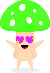 Obraz na płótnie Canvas Character Mushroom Love in flat design