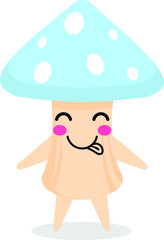 Character Mushroom Yummy in flat design