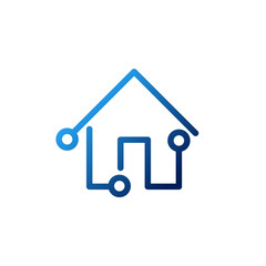 Smart Home Connection Icon Logo Vector design illustration. Smart home logo icon with wireless connection concept. Trendy Smart House vector icon flat design for website, symbol, logo, sign, app, UI