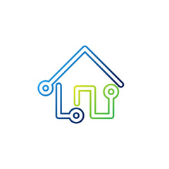 Smart Home Connection Icon Logo Vector design illustration. Smart home logo icon with wireless connection concept. Trendy Smart House vector icon flat design for website, symbol, logo, sign, app, UI