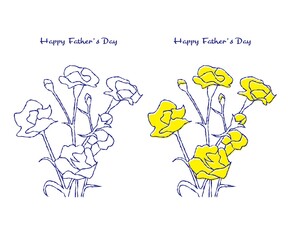 父の日 カーネーション 線画 イラスト素材