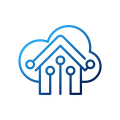 Smart Home Connection Icon Logo Vector design illustration. Smart home logo icon with wireless connection concept. Trendy Smart House vector icon flat design for website, symbol, logo, sign, app, UI