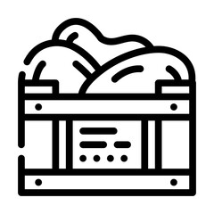 box container with mango line icon vector illustration