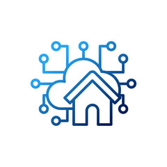 Smart Home Connection Icon Logo Vector design illustration. Smart home logo icon with wireless connection concept. Trendy Smart House vector icon flat design for website, symbol, logo, sign, app, UI