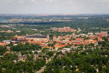 Fototapeta na wymiar Boulder, Colorado Aerial View