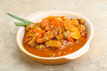 Meat goulash with vegetables