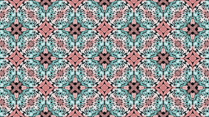 Colored African fabric - Seamless pattern, illustration 