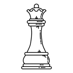 Chess flat queen icon. Stock vector image of a chess queen isolated piece.
