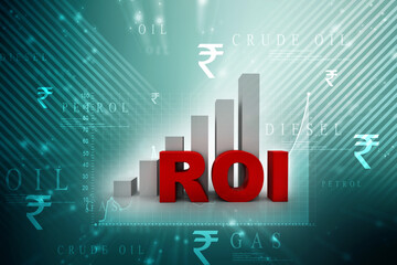 3d illustration Return on investment chart
