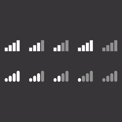 signal vector icon set on grey background