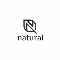 letter N logo, natural, leaf