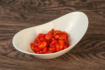 Baked kidney with tomato and pepper