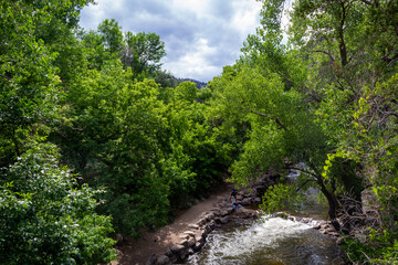 Fototapeta na wymiar Tubing in Boulder Creek_Boulder, Colorado