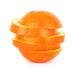 Slices of orange piled together