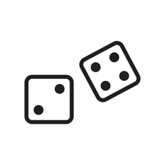 Dice icon. Game dices icon isolated, casino symbol minimal design