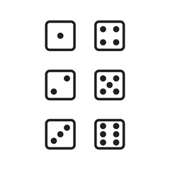 Flat dice icon. Vector illustration