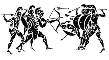 Background in the Greek style.