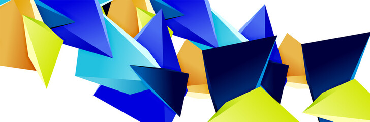 Triangle mosaic abstract background, 3d triangular low poly shapes. Geometric vector illustration for covers, banners, flyers and posters and other