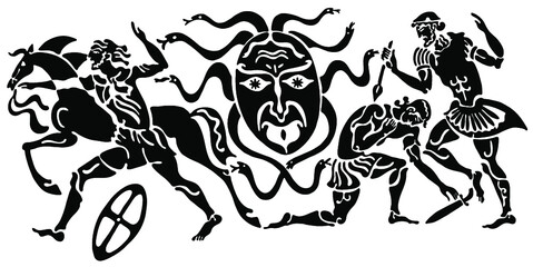 Background in the Greek style.