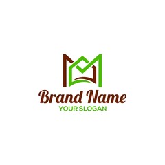 M Real Estate Logo Design Vector