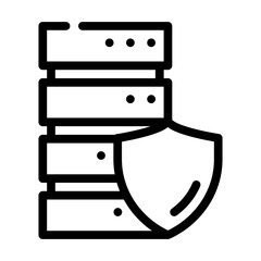 server protection line icon vector illustration line