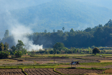 Landscape nature view background, Countryside of Northern Thailand.