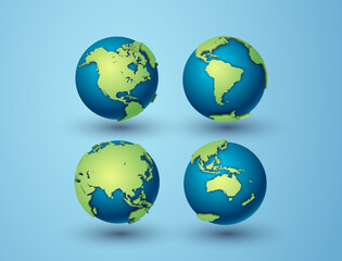Pack of earth globes