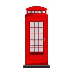 Fototapeta premium Red telephone booth in retro style