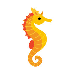Obraz premium Seahorse as Sea Animal Floating Underwater Vector Illustration