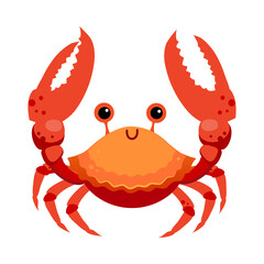 Crab as Sea Animal Floating Underwater Vector Illustration