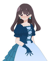 ドレス　女の子　茶髪　赤面
