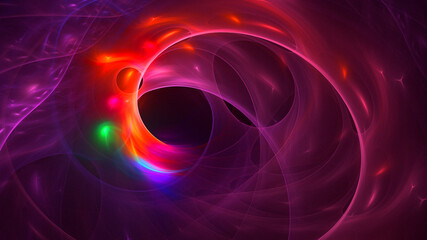 3D rendering abstract multicolor fractal light background