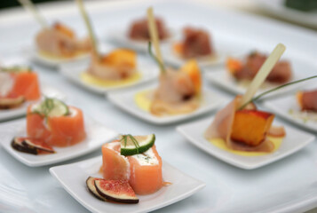 Different types of finger food for appetizer.