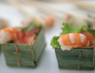 Different types of finger food for appetizer.