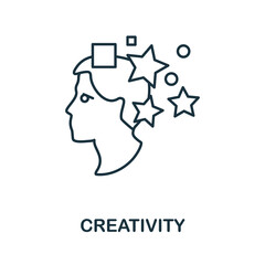 Creativity icon. Simple illustration from startup collection. Creative Creativity icon for web design, templates, infographics and more