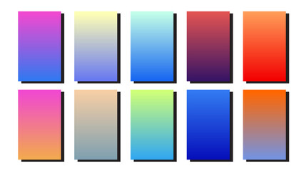 colorful gradient color background set for website banner or mobile application decorative graphic screen design