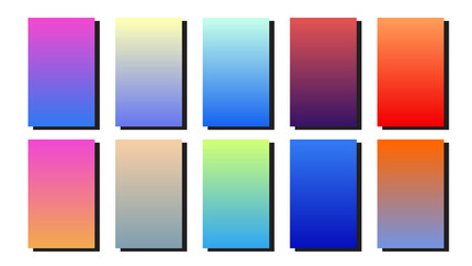 Fototapeta premium colorful gradient color background set for website banner or mobile application decorative graphic screen design