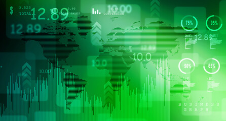 2d rendering Stock market online business concept. business Graph 