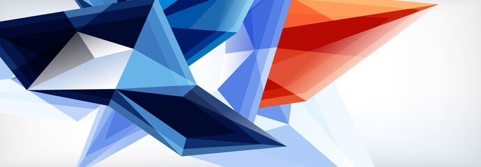 Vector 3d triangles and pyramids abstract background for business or technology presentations, internet posters or web brochure covers