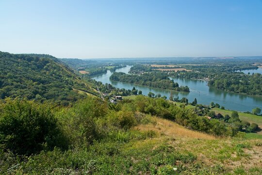 Le Plessis France - 12 August 2020 -View on river Seine from Le Plessis France